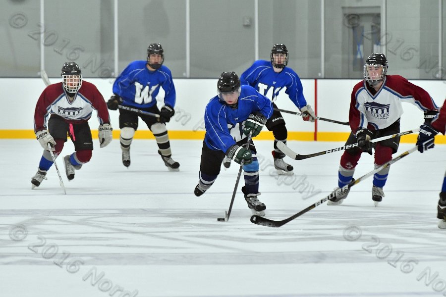 Wheaton College Men\'s Ice Hockey vs Middlesex Community College. - Photo By: KEITH NORDSTROM